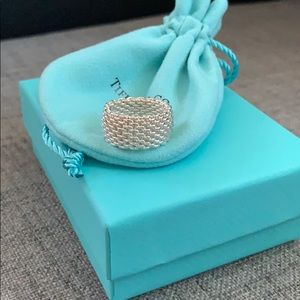 100% Authentic Tiffany&Co Silver Mesh Ring- size 5